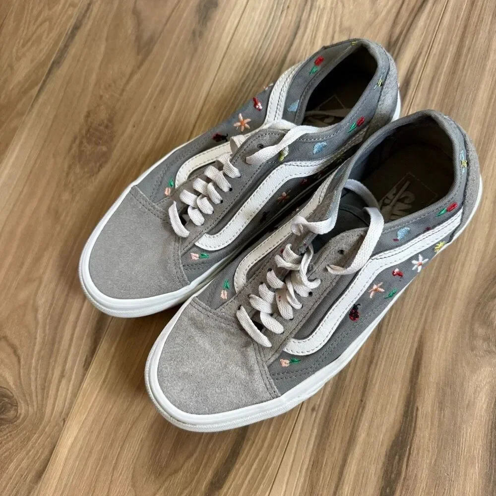 Vans Multicolor Old Skool Garden Party Embroidered Sneaker Shoes Size 8 - Picture 9 of 9